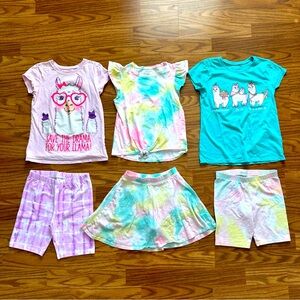 6pc Mixed Girls Lot size 7 Jumping Beans The Children’s Place Tops Shorts Skort!